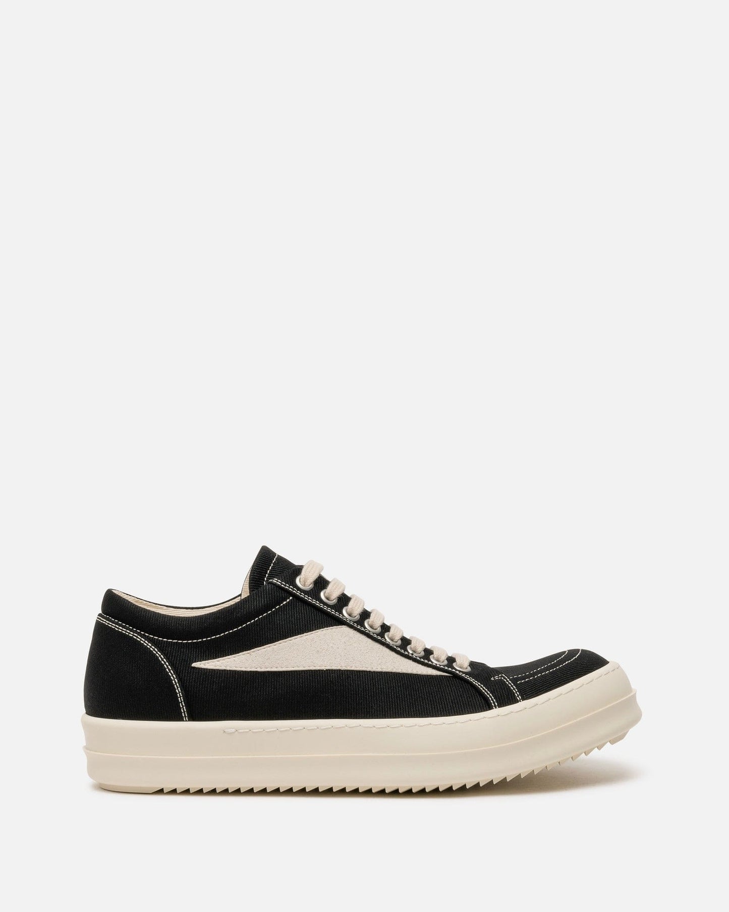 Rick Owens DRKSHDW Men's Sneakers Denim Vintage Sneakers in Black/Milk