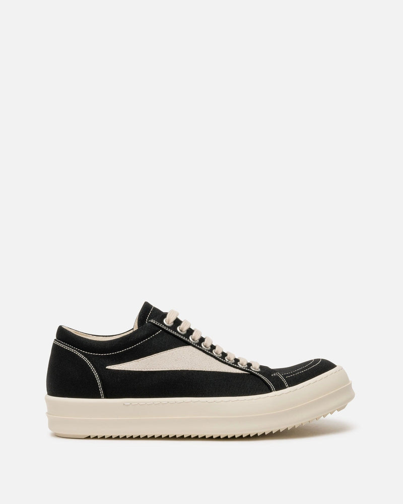 Rick Owens DRKSHDW Men's Sneakers Denim Vintage Sneakers in Black/Milk