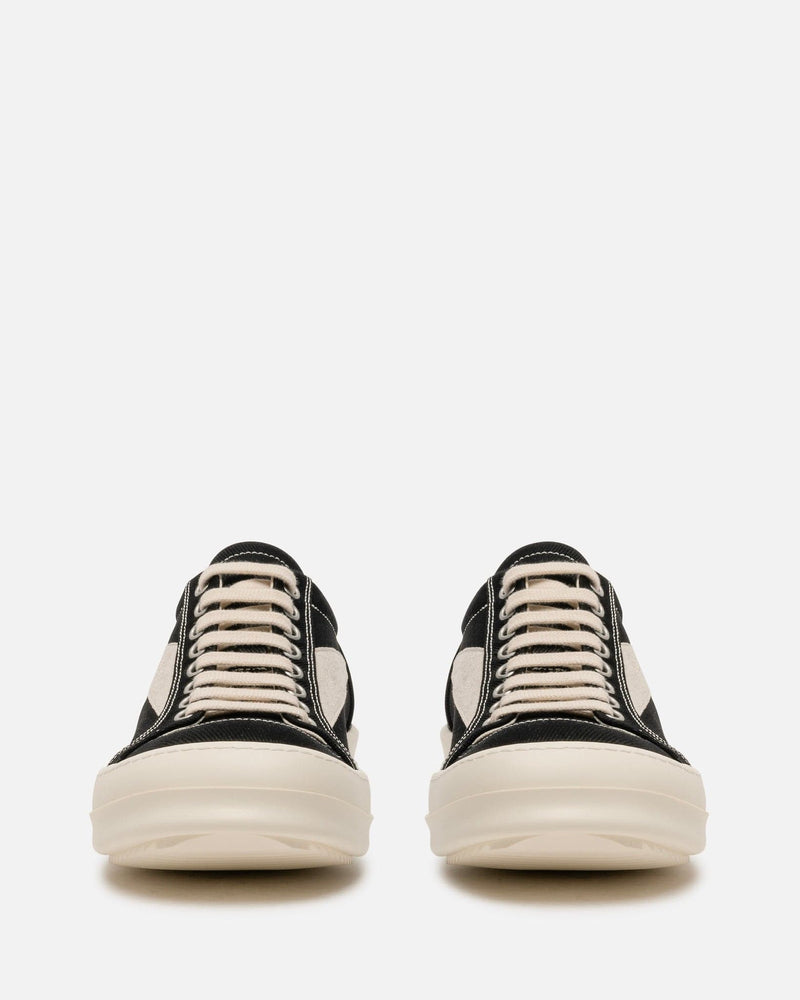 Rick Owens DRKSHDW Men's Sneakers Denim Vintage Sneakers in Black/Milk