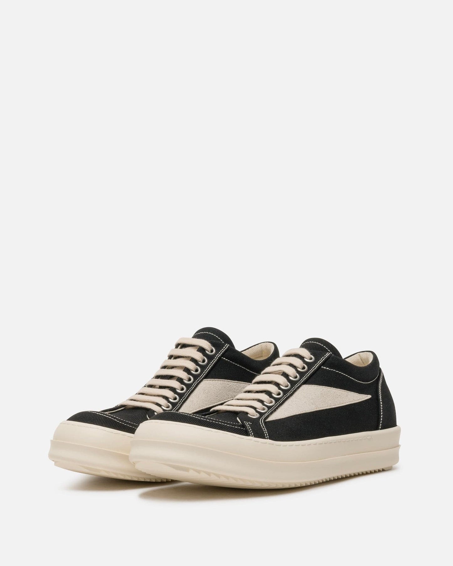 Rick Owens DRKSHDW SOLD OUT Denim Vintage Sneakers in Black/Milk