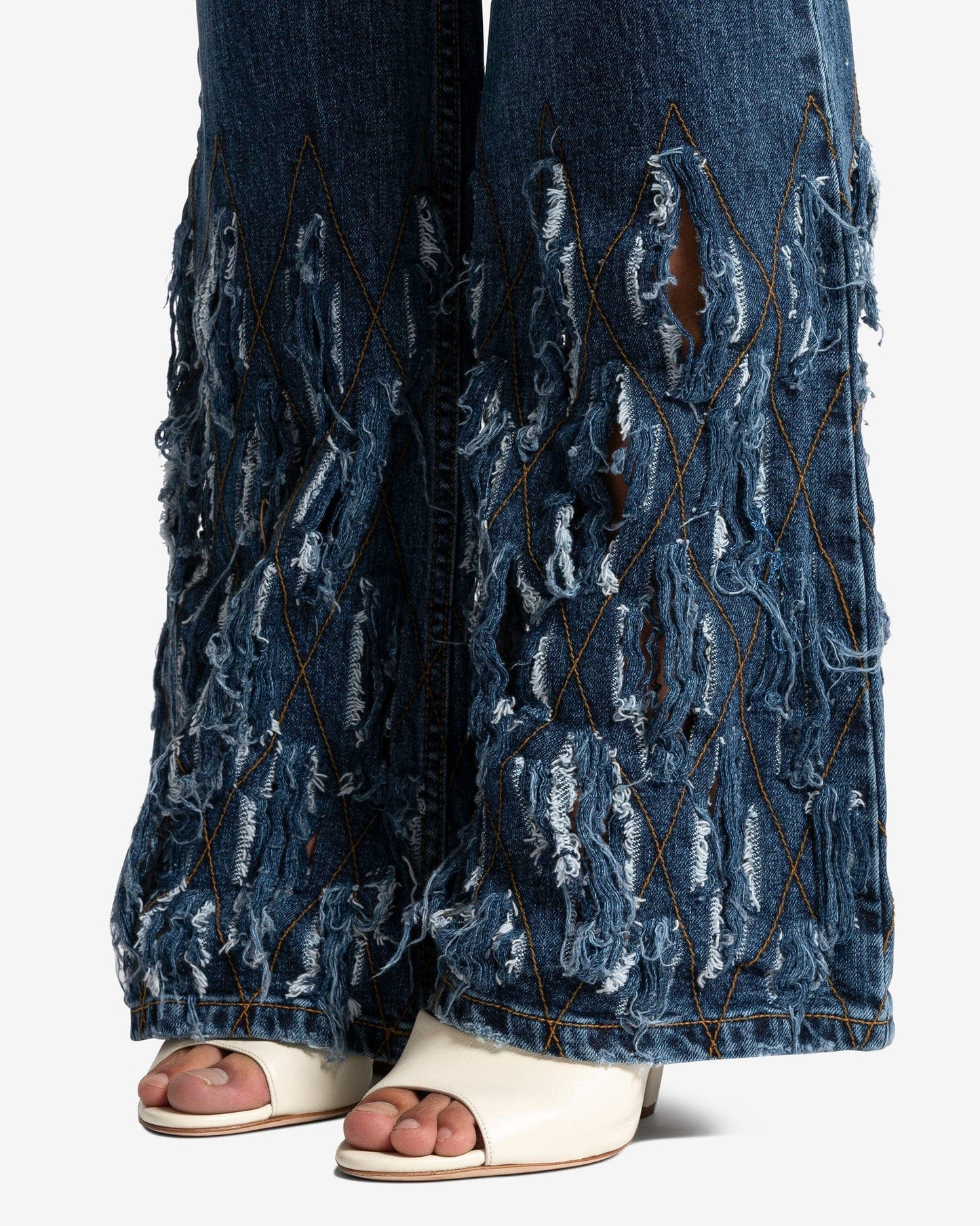 Andersson Bell Women Pants Destroyed Bustier Denim Jeans in Blue