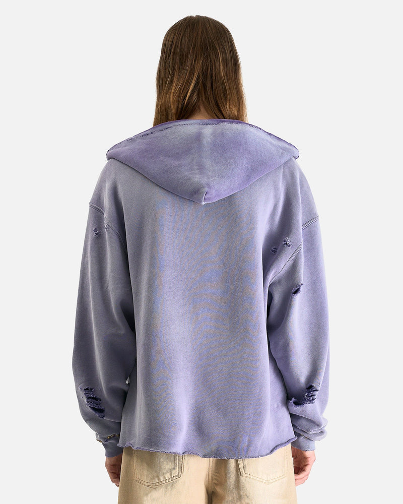 Satoshi Nakamoto Men's Tops Destructo Hoodie in Washed Purple