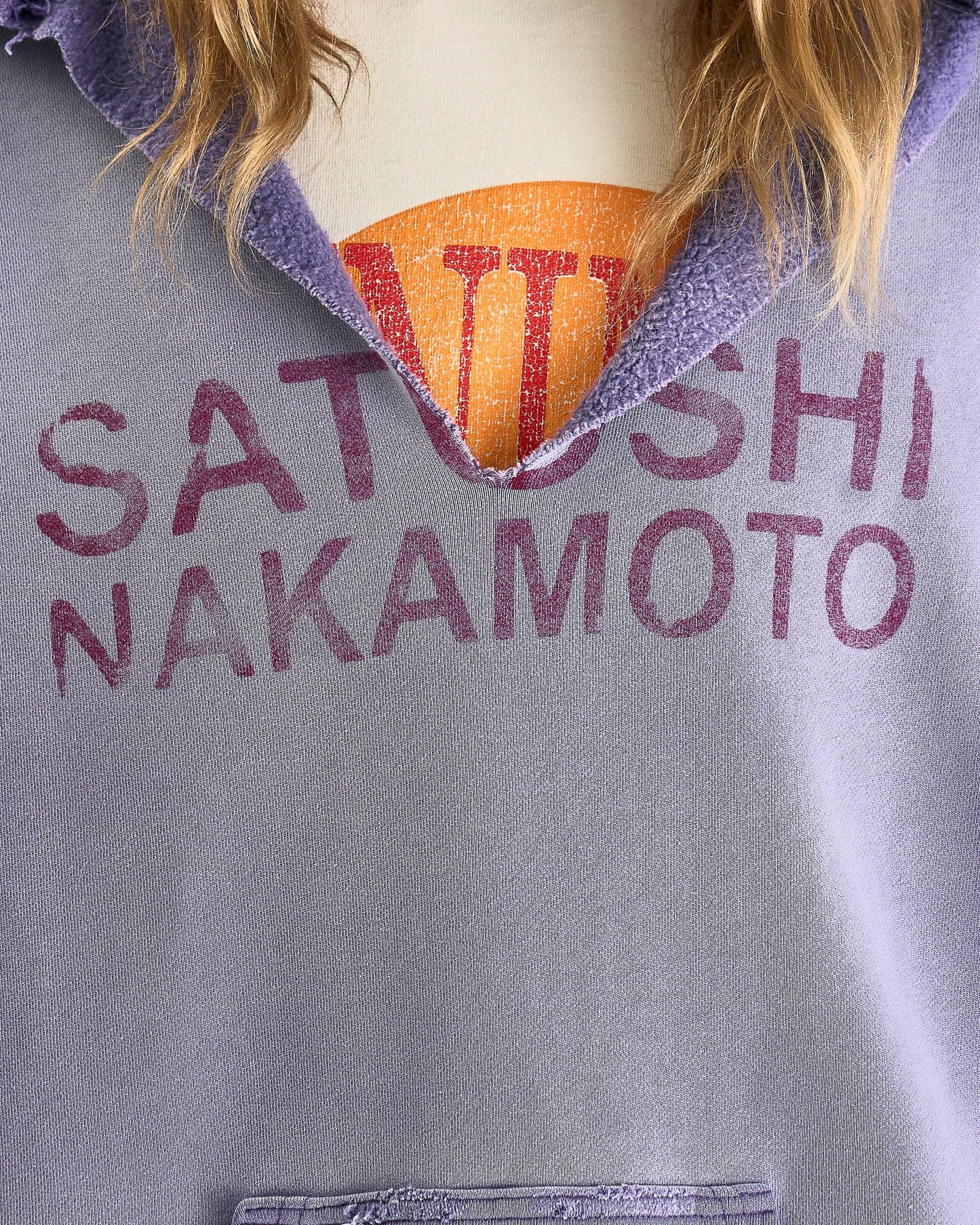 Satoshi Nakamoto Men's Tops Destructo Hoodie in Washed Purple