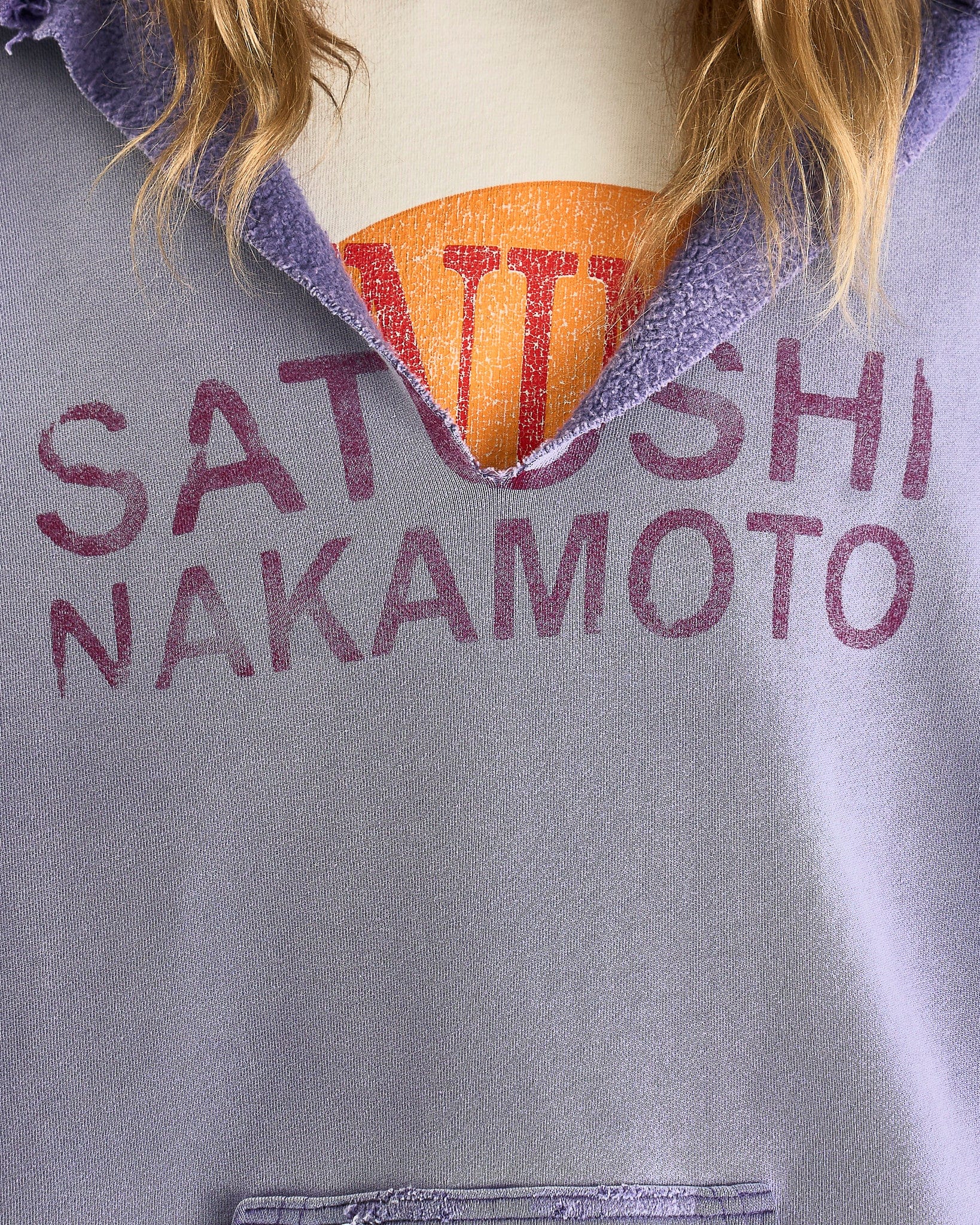 Satoshi Nakamoto Men's Tops Destructo Hoodie in Washed Purple