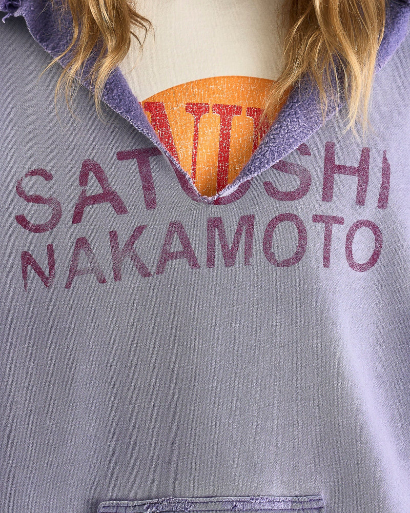 Satoshi Nakamoto Men's Tops Destructo Hoodie in Washed Purple