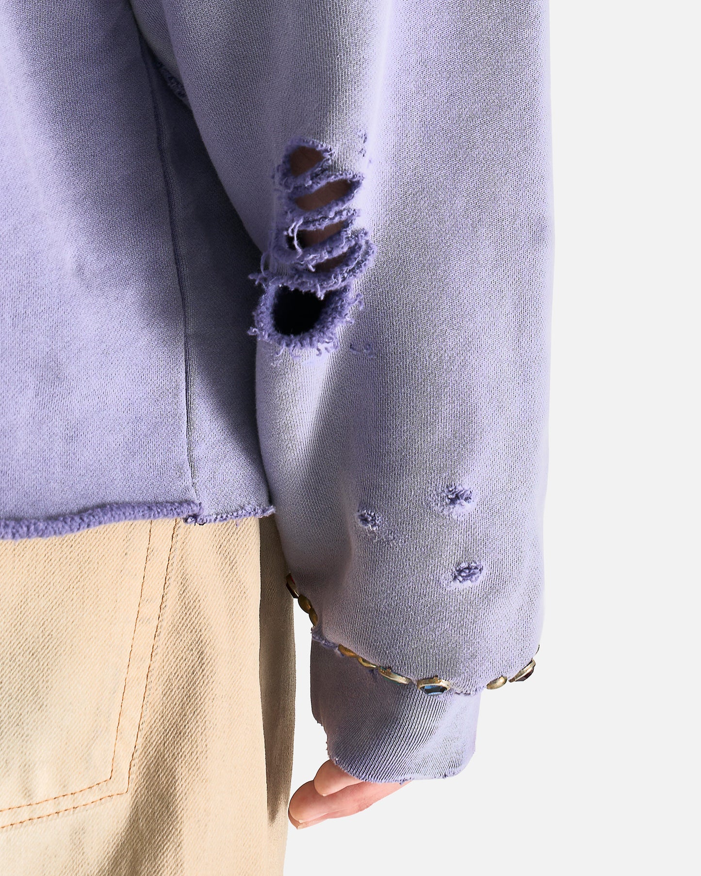 Satoshi Nakamoto Men's Tops Destructo Hoodie in Washed Purple