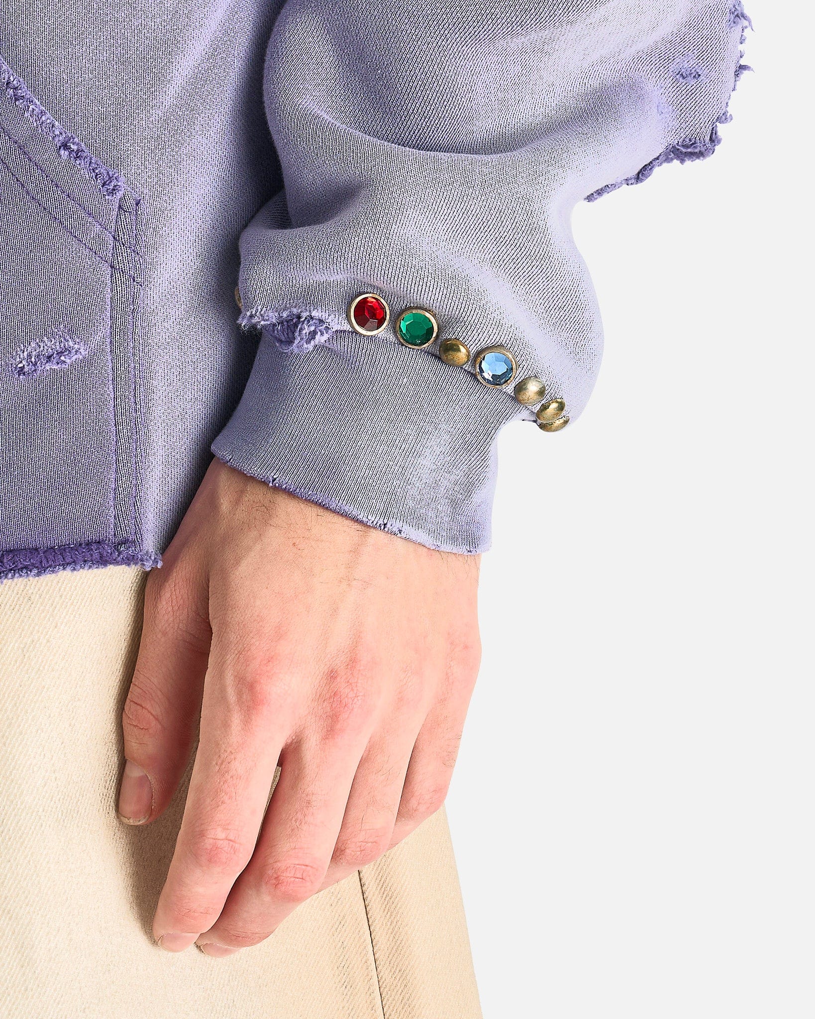 Satoshi Nakamoto Men's Tops Destructo Hoodie in Washed Purple