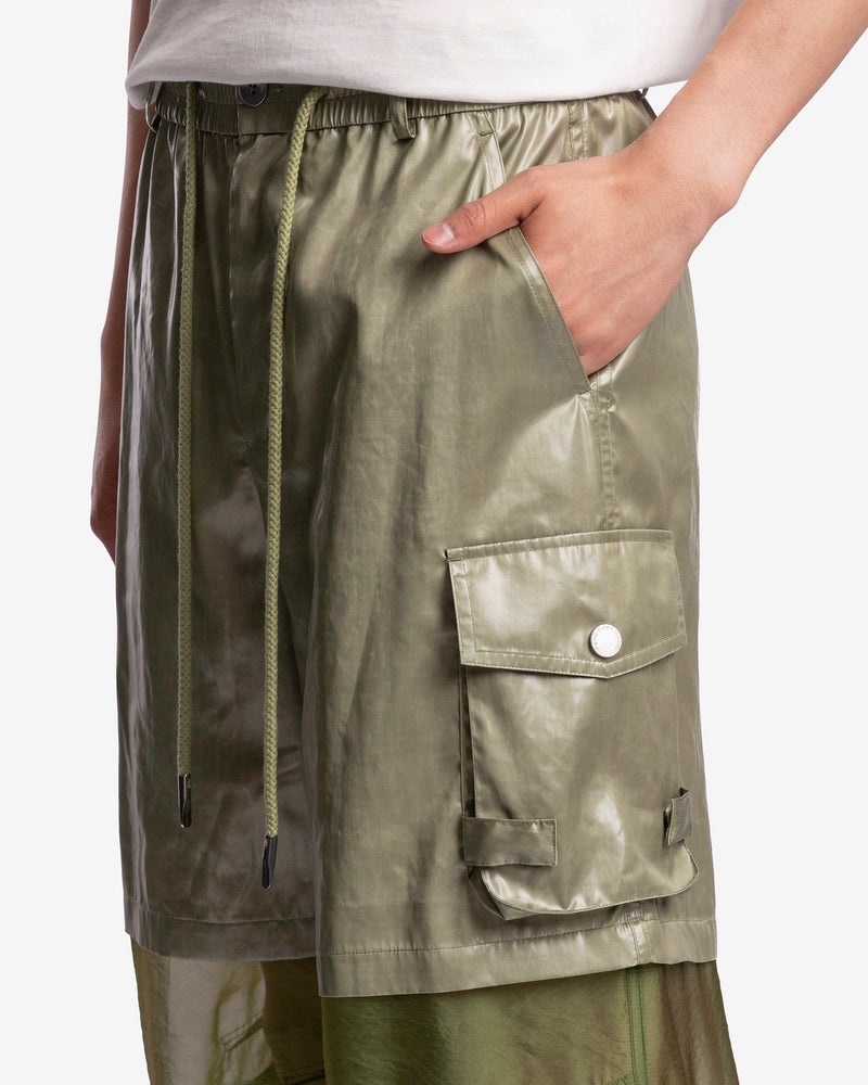 Feng Chen Wang Men's Pants Detachable Pocket Trouser in Green