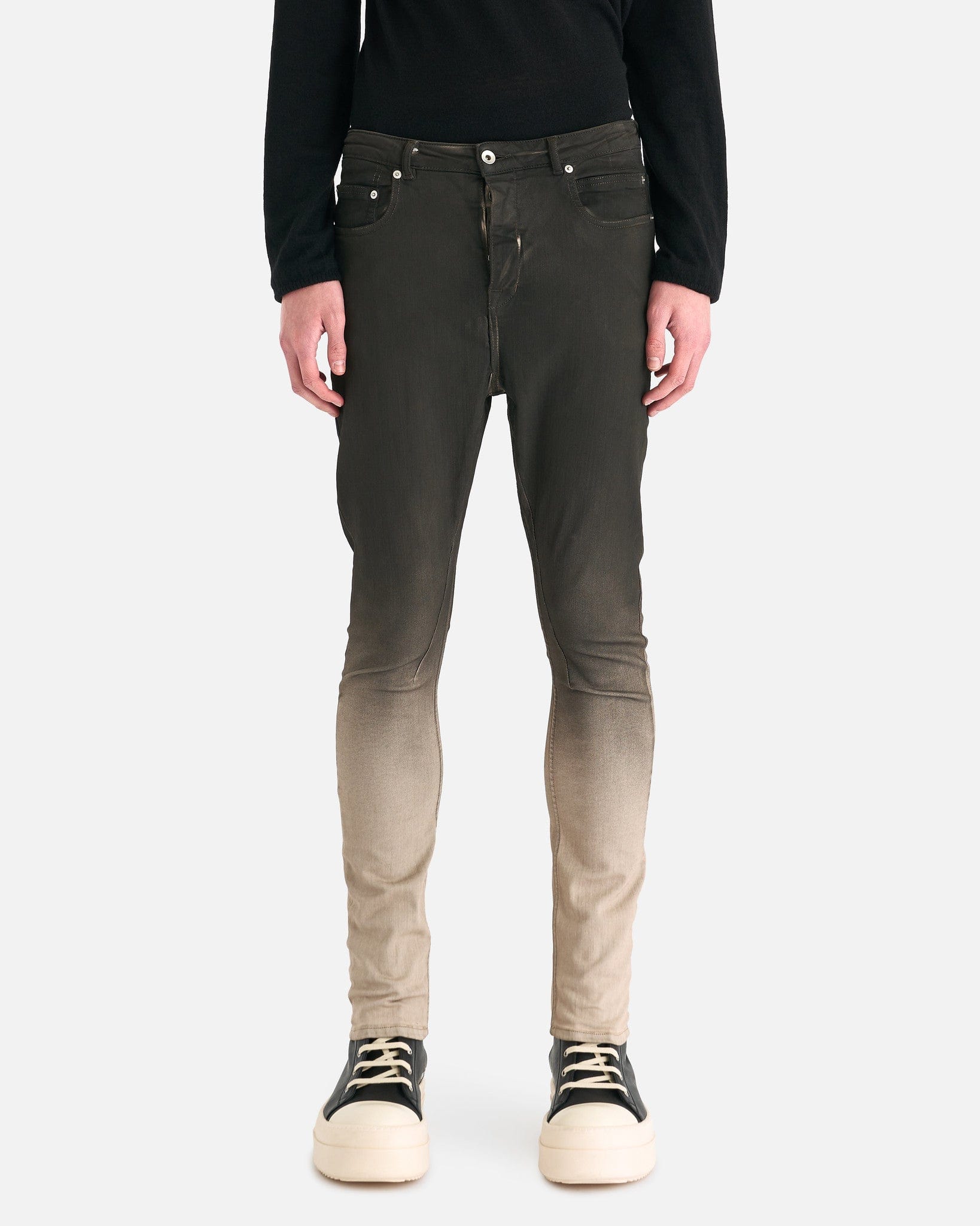Rick Owens DRKSHDW Men's Jeans Detroit Cut Denim in Black Pearl Degrade
