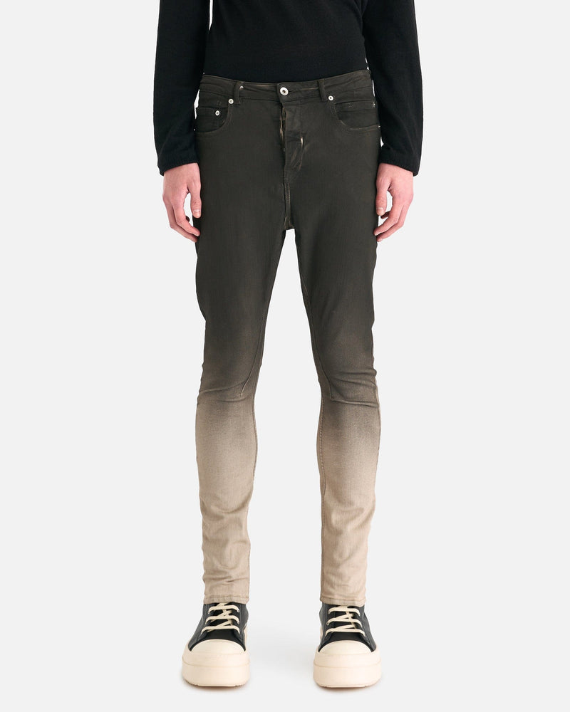 Rick Owens DRKSHDW Men's Jeans Detroit Cut Denim in Black Pearl Degrade