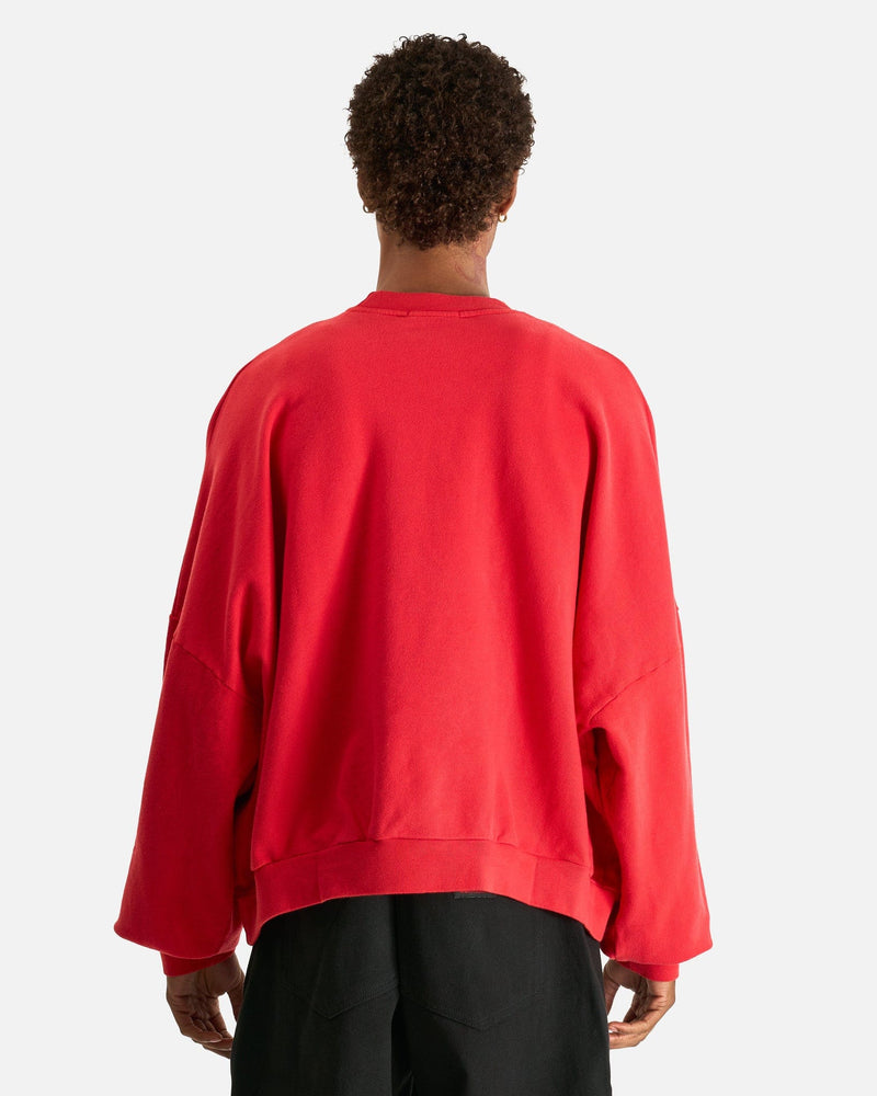 Willy Chavarria Men Sweaters Diablo Hooligan Crewneck in Red