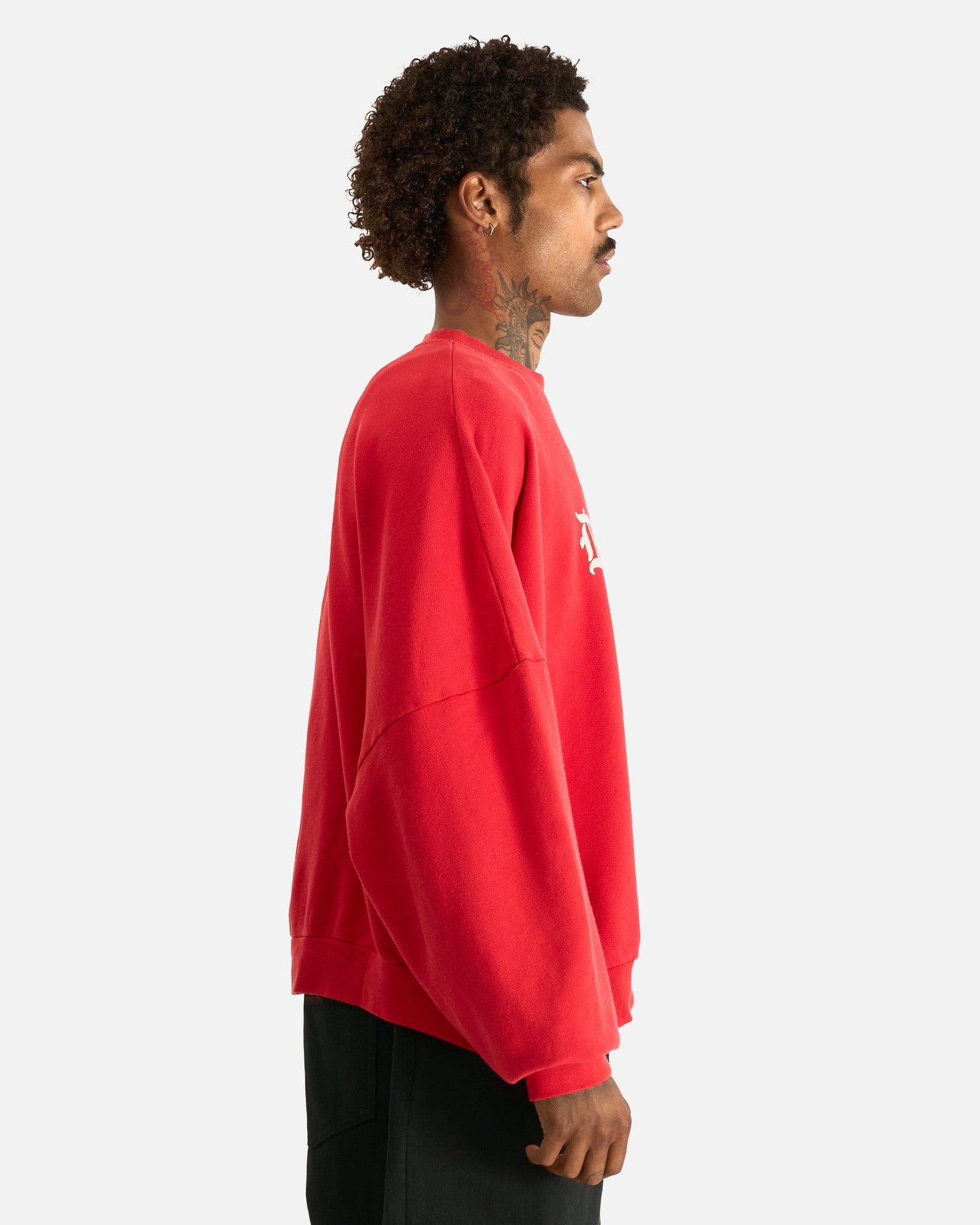 Willy Chavarria Men Sweaters Diablo Hooligan Crewneck in Red