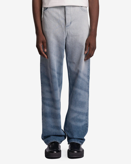 Botter Men's Jeans Diamond Caribbean Beach Print Trousers in Denim Wash 1