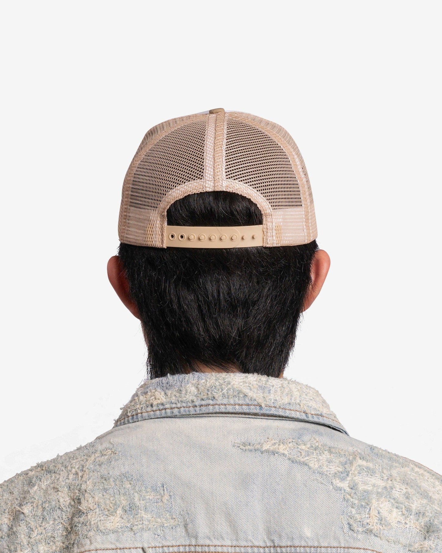 Rhude Men's Hats Diamond Trucker Hat in Tan/White