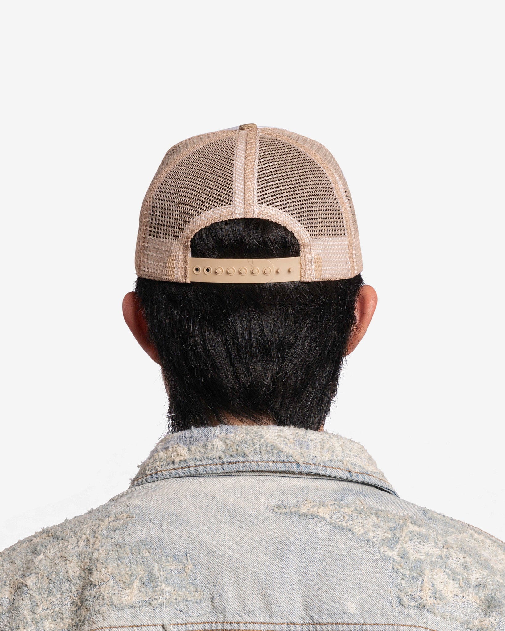 Rhude Men's Hats Diamond Trucker Hat in Tan/White