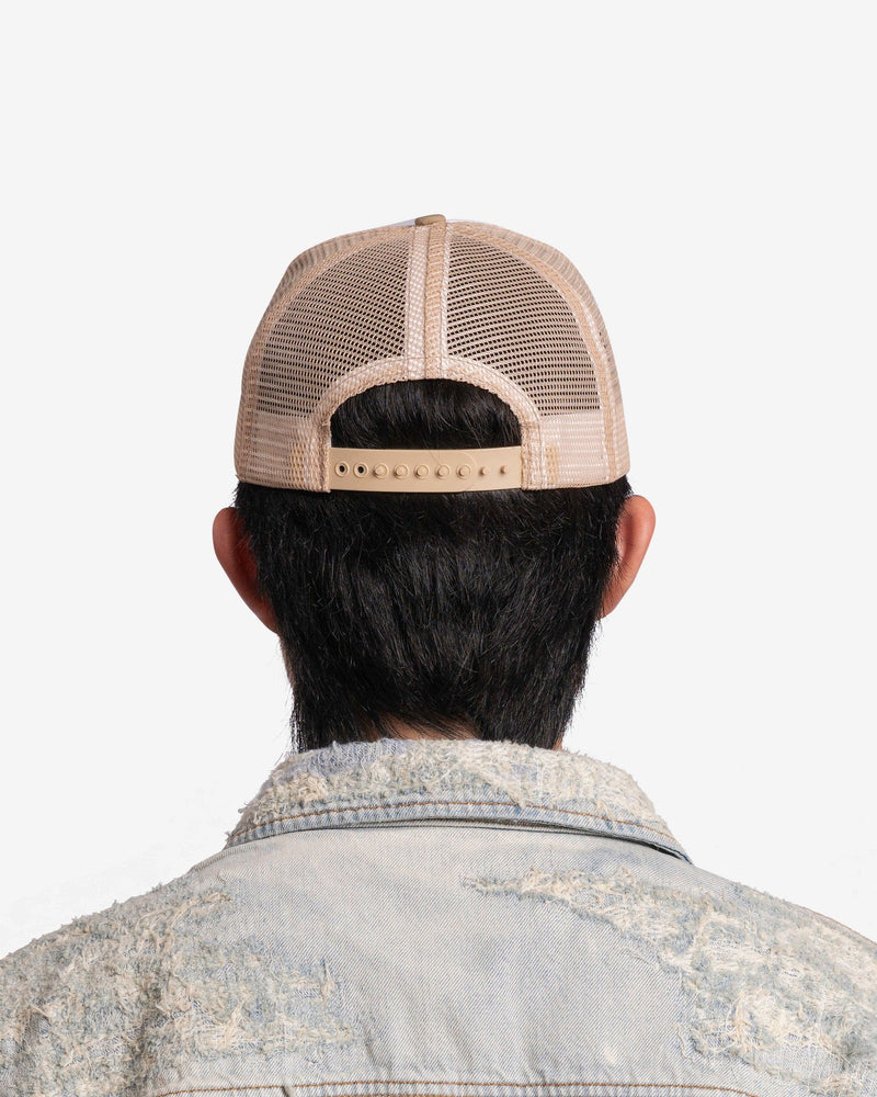 Rhude Men's Hats Diamond Trucker Hat in Tan/White