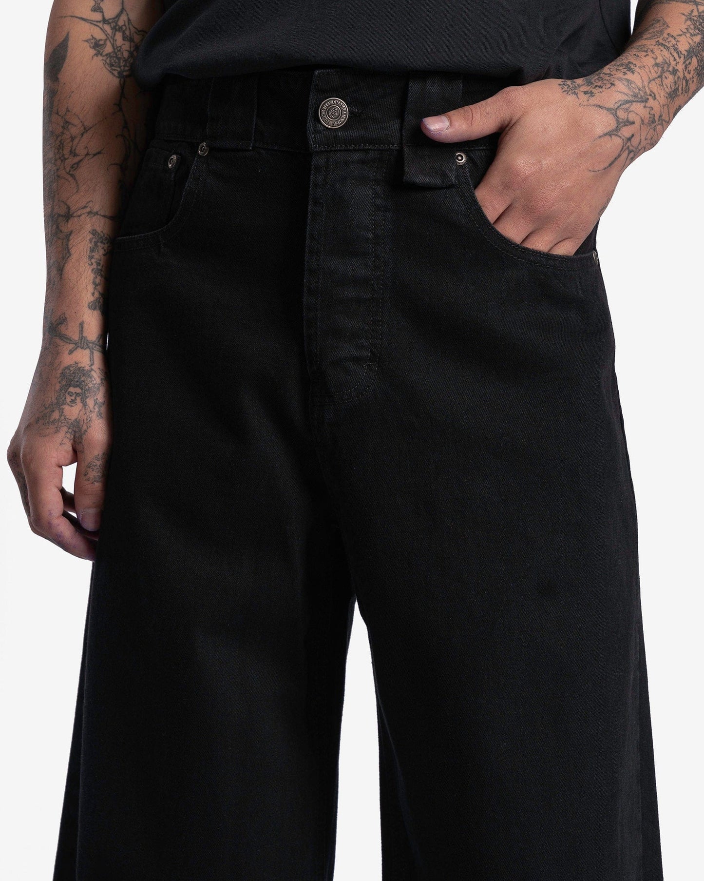Willy Chavarria Men's Jeans Disco Jeans in One Wash Black