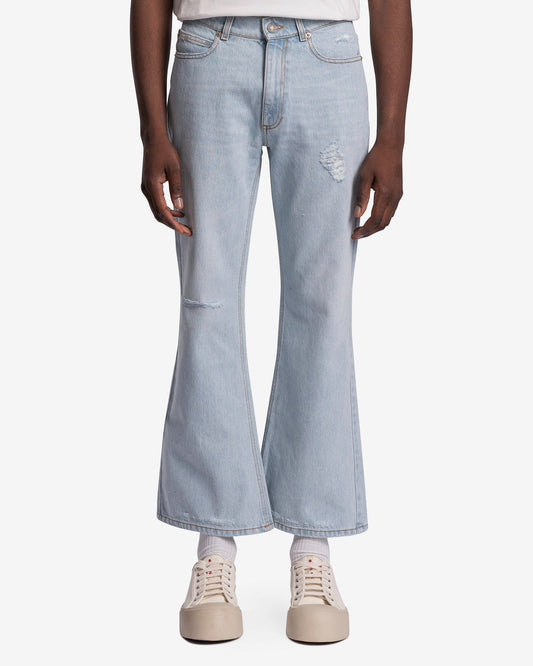 ERL Men's Jeans Distressed Denim Pants in Light Blue