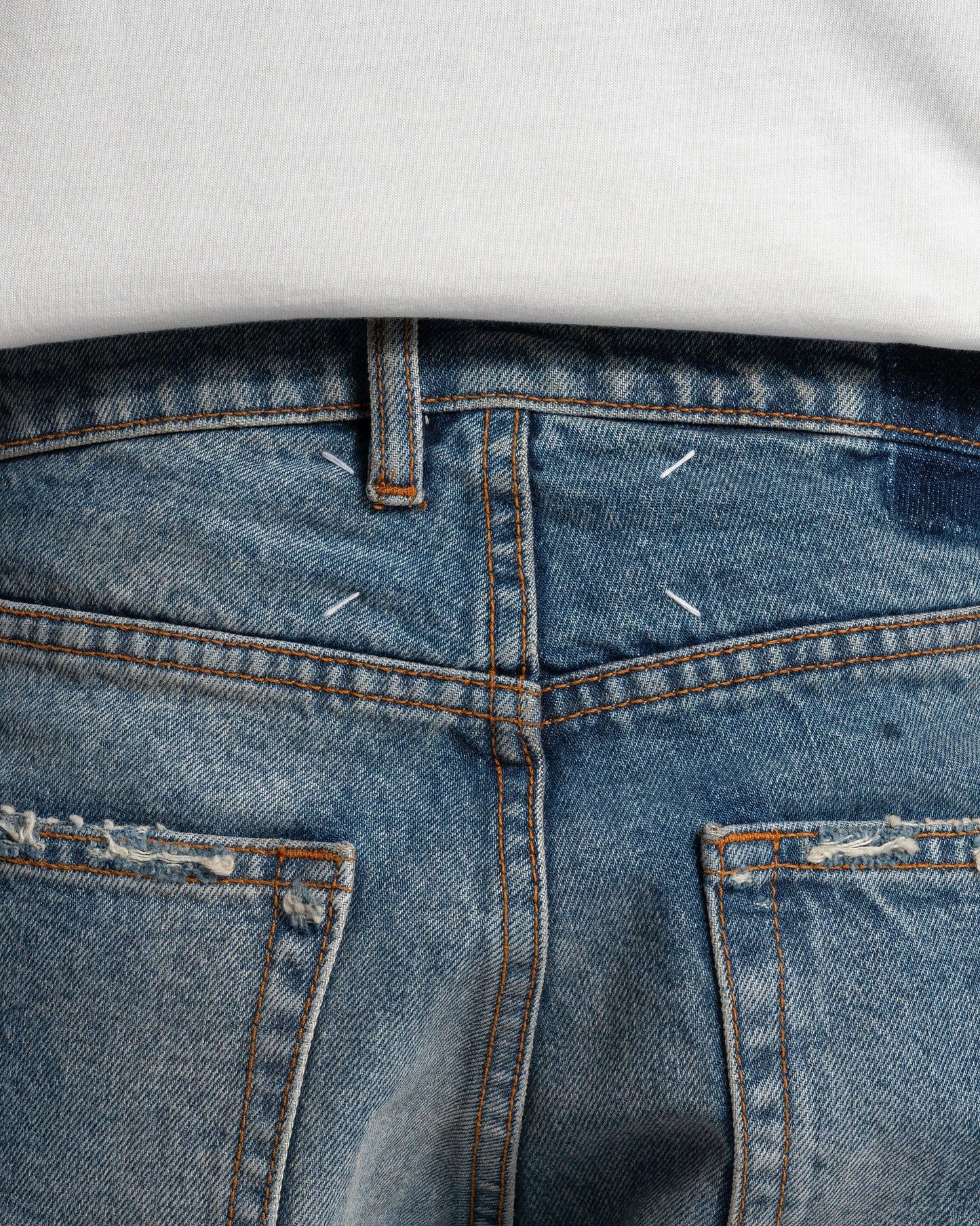 Maison Margiela Men's Jeans Distressed Jeans in Light Indigo