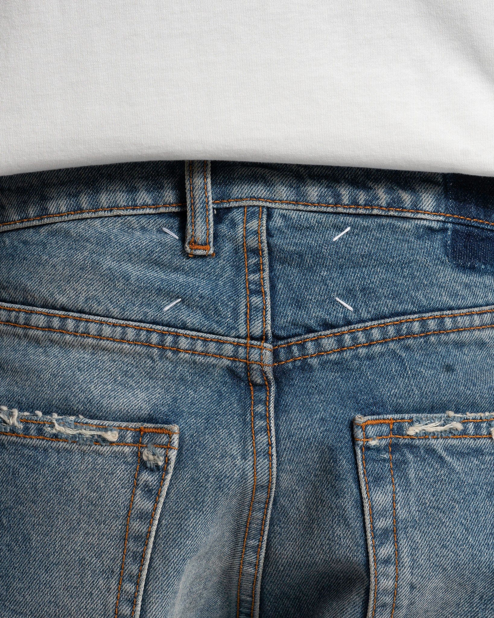 Maison Margiela Men's Jeans Distressed Jeans in Light Indigo