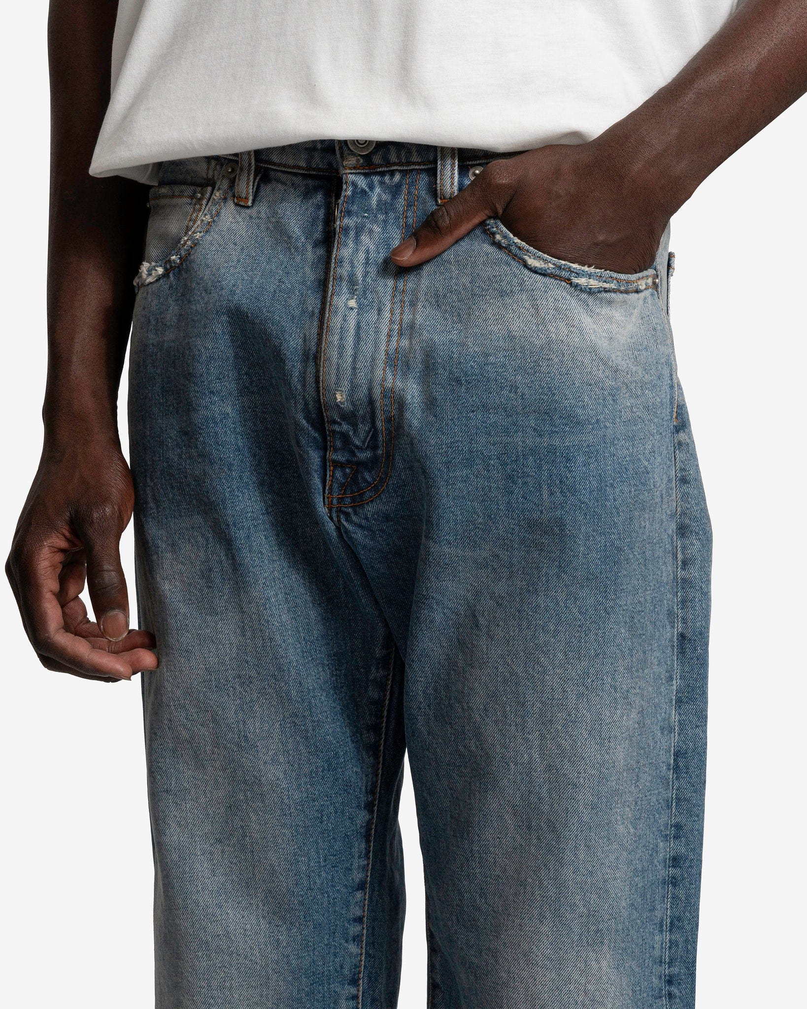 Maison Margiela Men's Jeans Distressed Jeans in Light Indigo