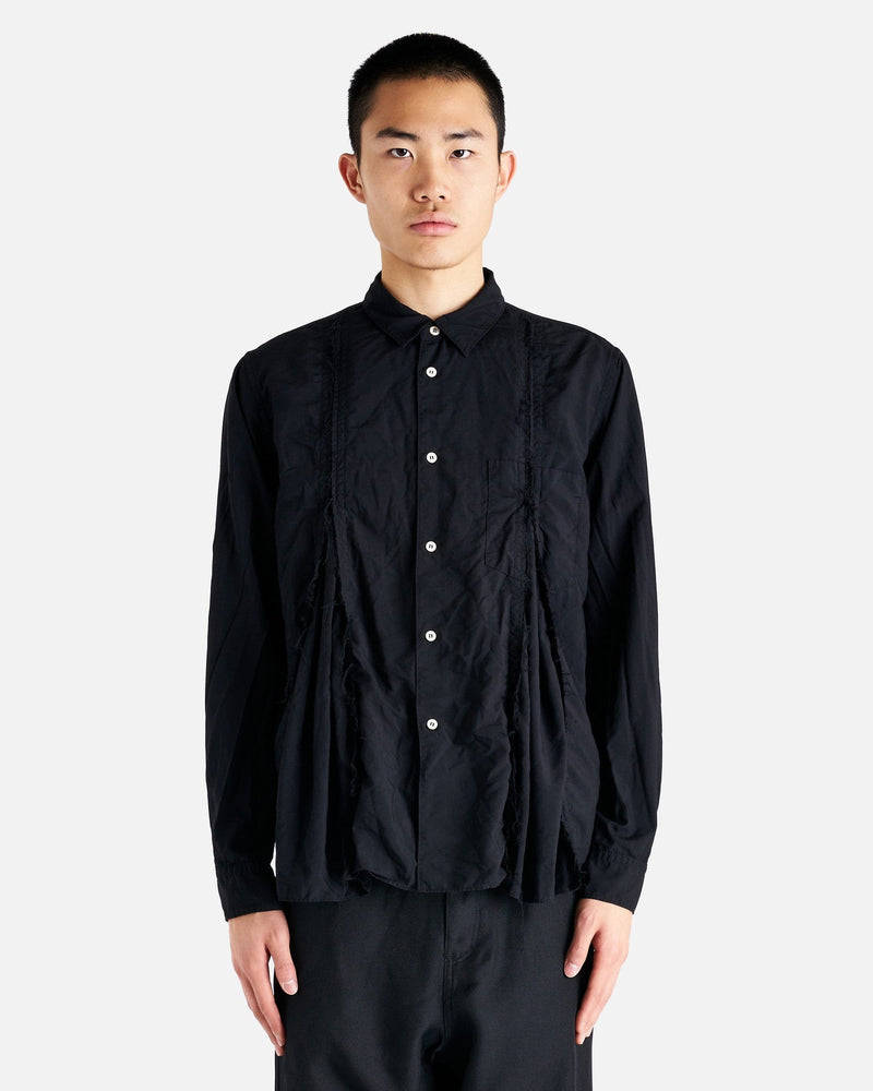 BLACK Comme des Garçons Men's Shirts Distressed Seam Detail Shirt in Black