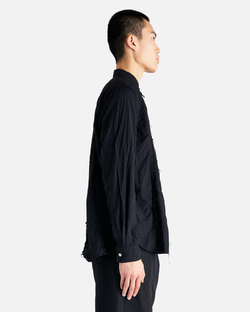 BLACK Comme des Garçons Men's Shirts Distressed Seam Detail Shirt in Black