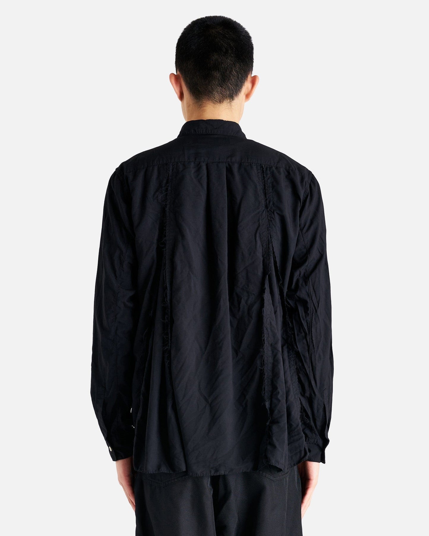 BLACK Comme des Garçons Men's Shirts Distressed Seam Detail Shirt in Black