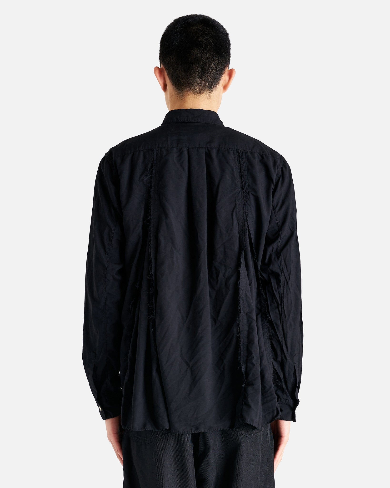 BLACK Comme des Garçons Men's Shirts Distressed Seam Detail Shirt in Black