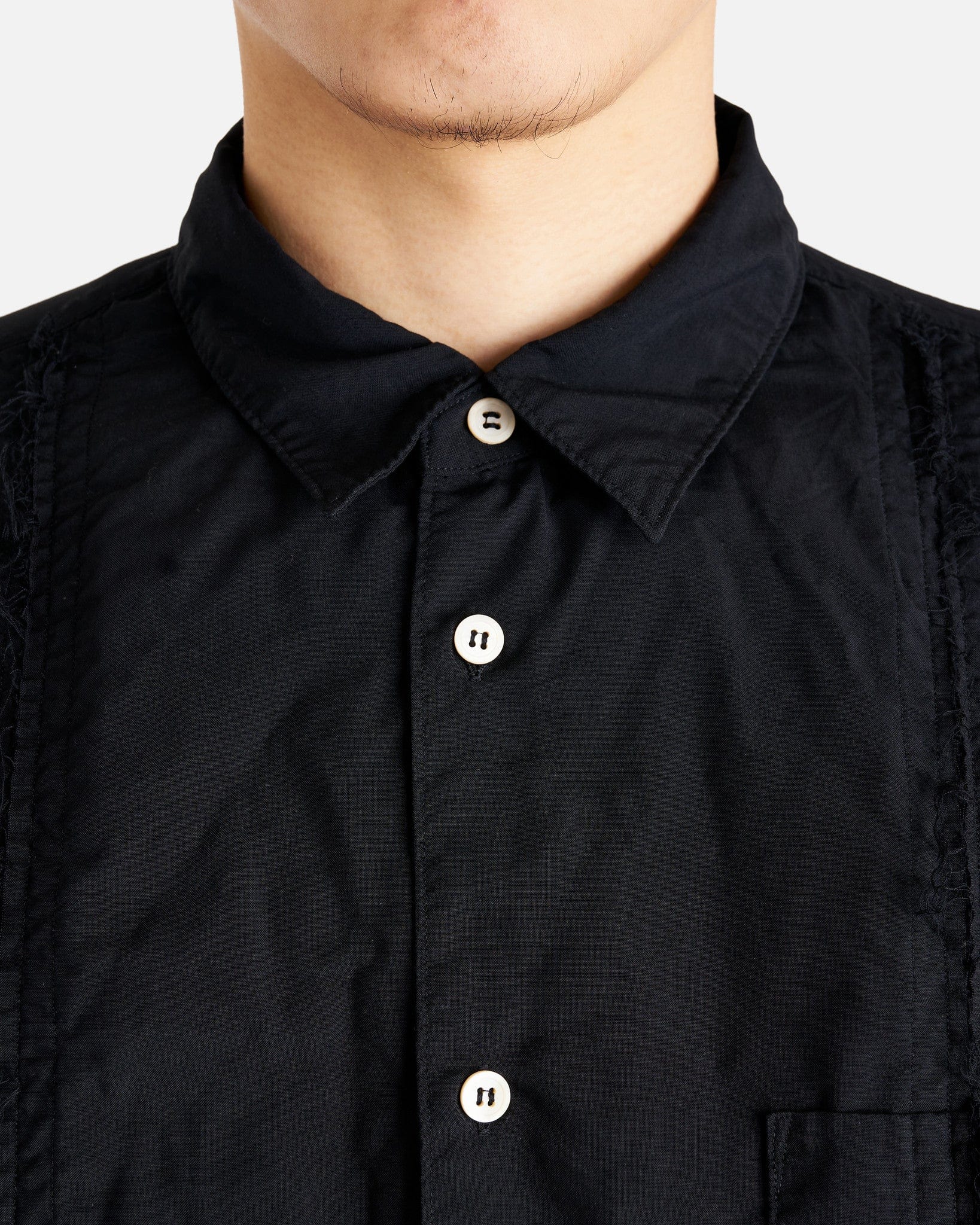 BLACK Comme des Garçons Men's Shirts Distressed Seam Detail Shirt in Black