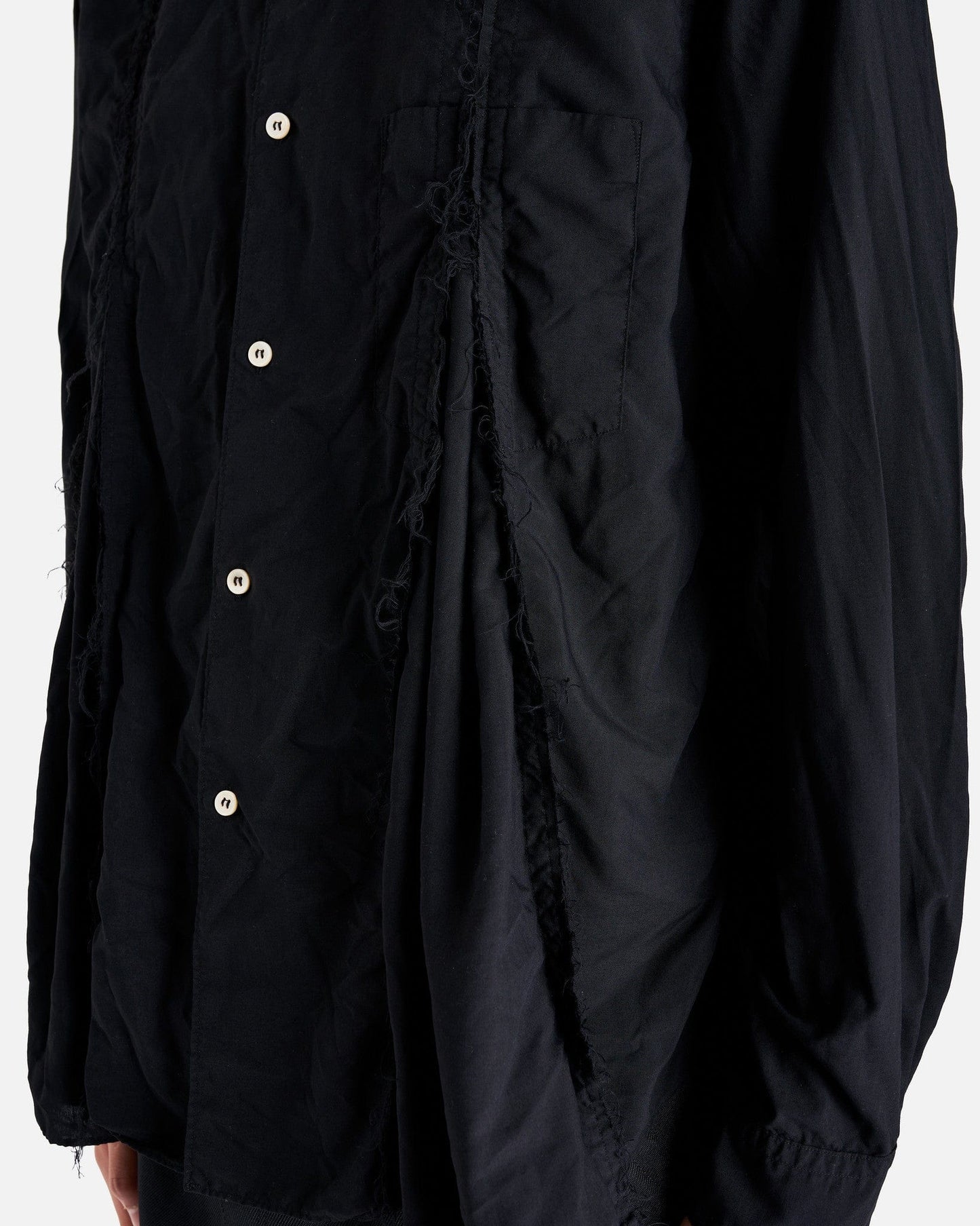 BLACK Comme des Garçons Men's Shirts Distressed Seam Detail Shirt in Black