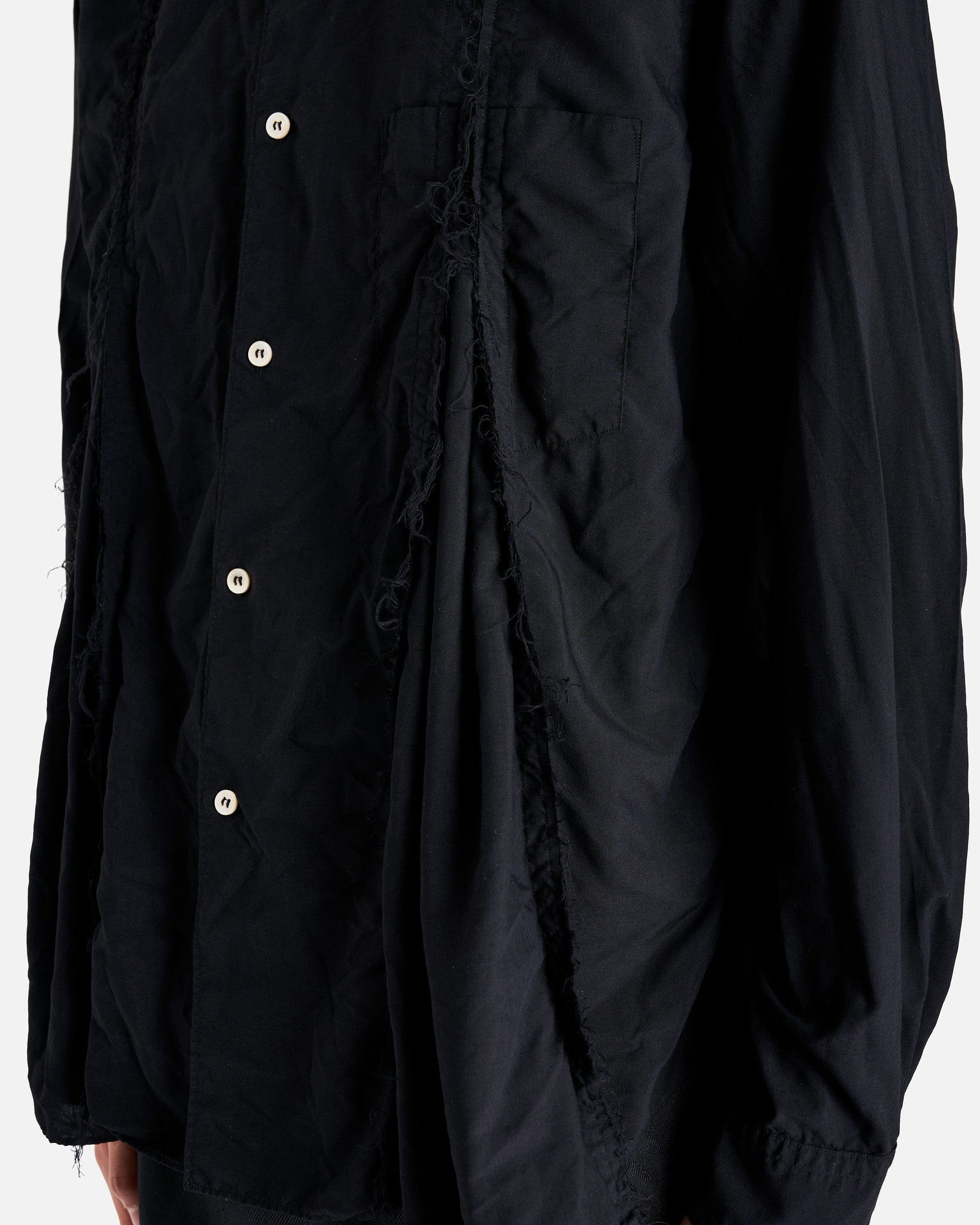 BLACK Comme des Garçons Men's Shirts Distressed Seam Detail Shirt in Black