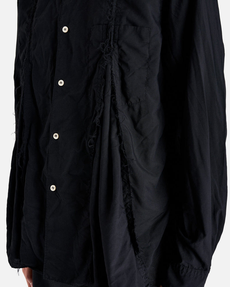 BLACK Comme des Garçons Men's Shirts Distressed Seam Detail Shirt in Black