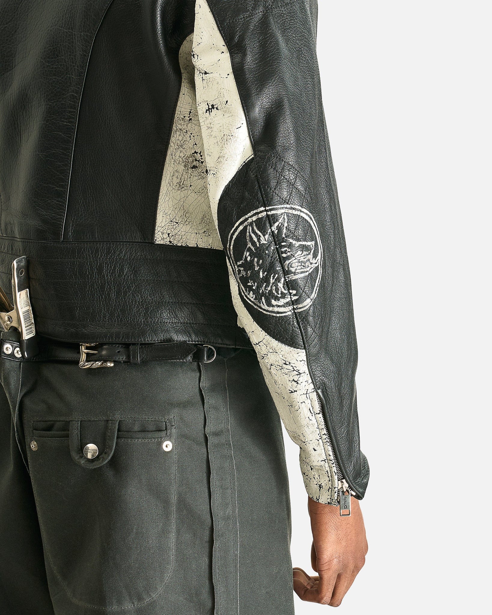 Enfants Riches Deprimes Men's Jackets Dog in Restraint Leather Jacket in Black/White