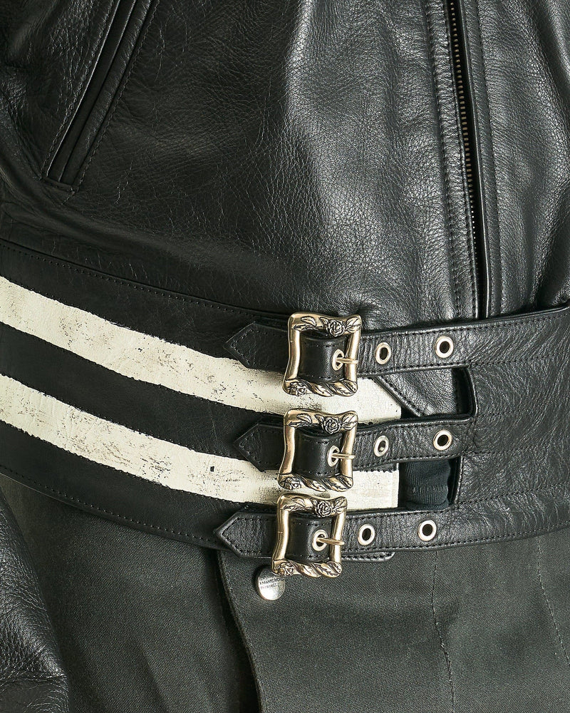 Dog in Restraint Leather Jacket in Black/White – SVRN