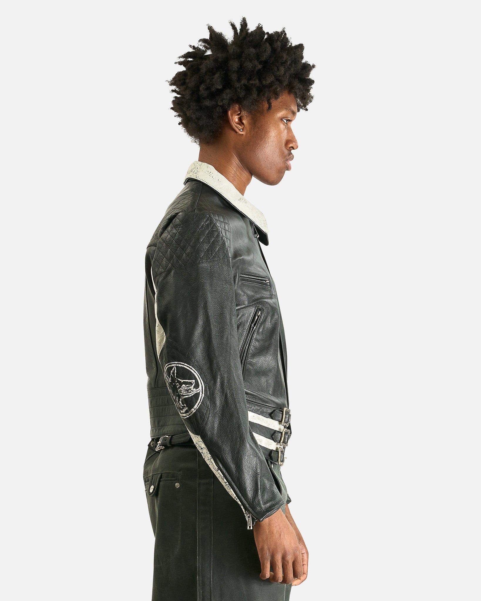 Enfants Riches Deprimes Men's Jackets Dog in Restraint Leather Jacket in Black/White