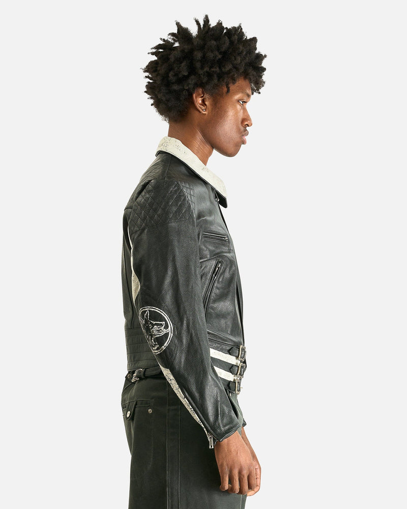 Dog in Restraint Leather Jacket in Black/White – SVRN