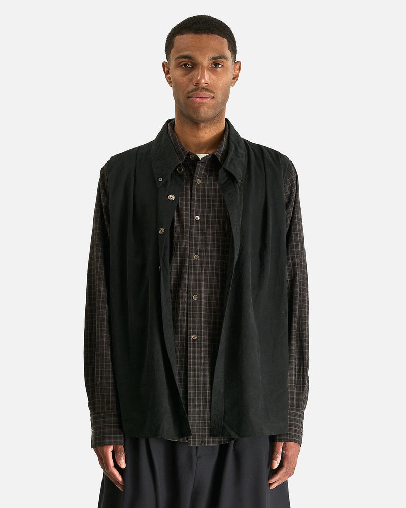 Our Legacy Men's Shirts Double Borrowed Shirt in Black Faux Lumberjack Check