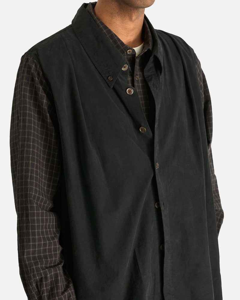 Our Legacy Men's Shirts Double Borrowed Shirt in Black Faux Lumberjack Check