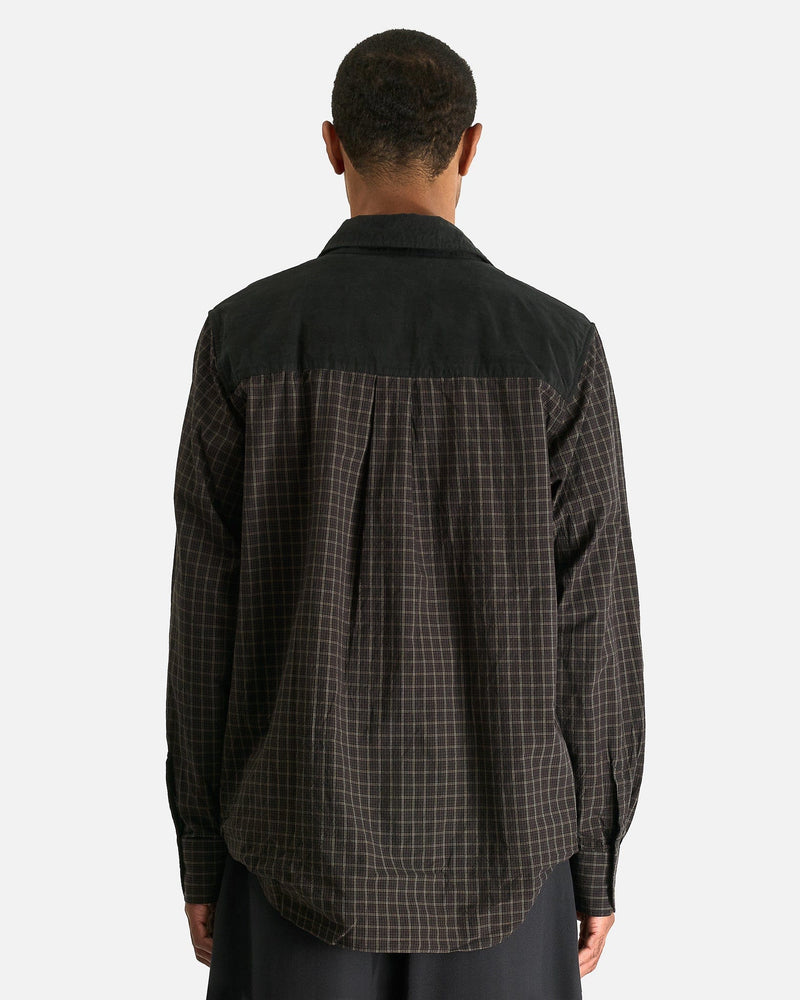 Our Legacy Men's Shirts Double Borrowed Shirt in Black Faux Lumberjack Check