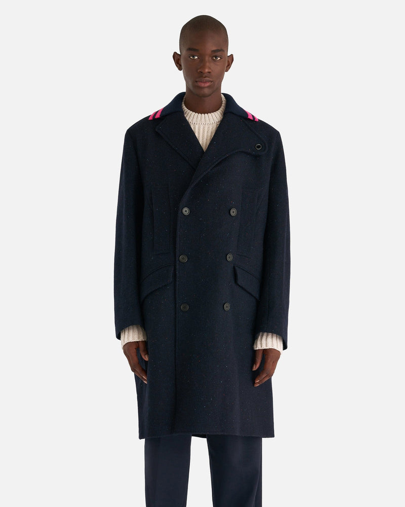 Botter Men's Coat Double Breasted Coat in Speck Navy