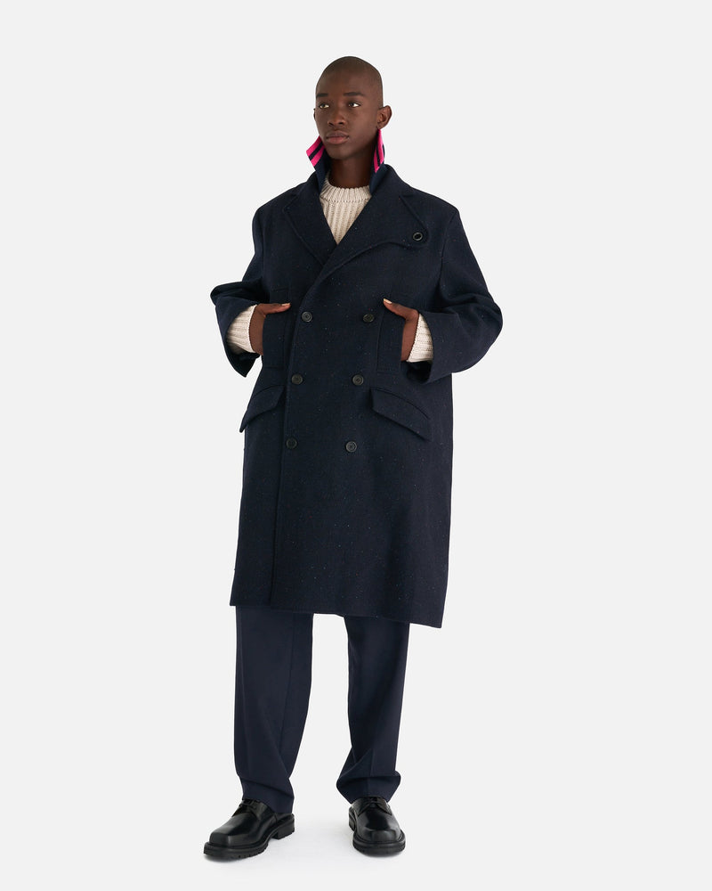Botter Men's Coat Double Breasted Coat in Speck Navy