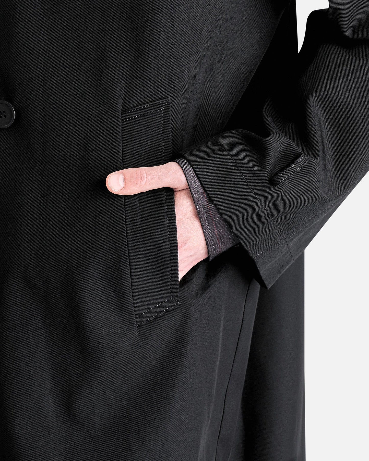 MM6 Maison Margiela Men's Jackets Double Breasted Trench Coat in Black