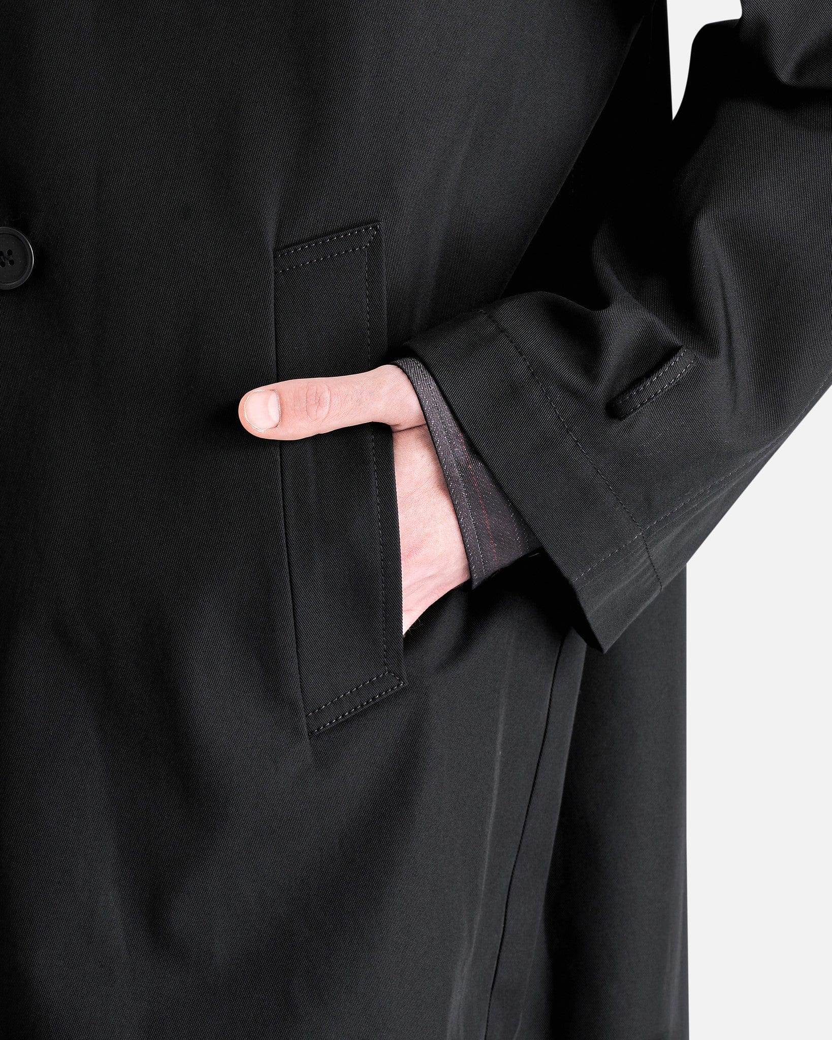 MM6 Maison Margiela Men's Jackets Double Breasted Trench Coat in Black