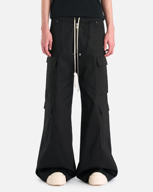 Rick Owens DRKSHDW Men's Pants Double Cargo Jumbo Belas in Black