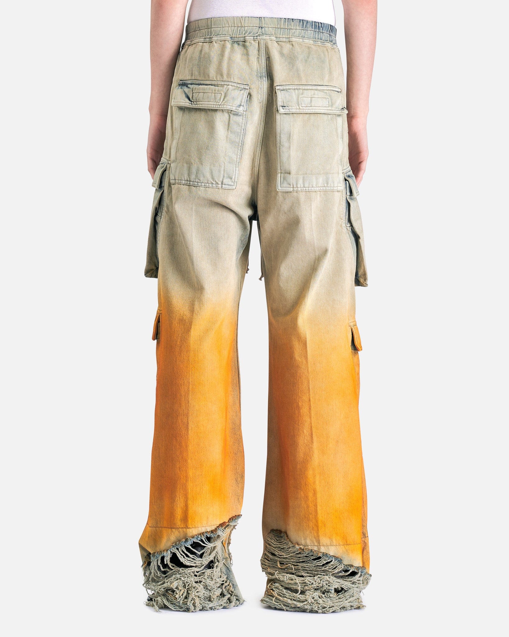 Rick Owens DRKSHDW Men's Pants Double Cargo Jumbo Belas in Sky/Orange Degrade