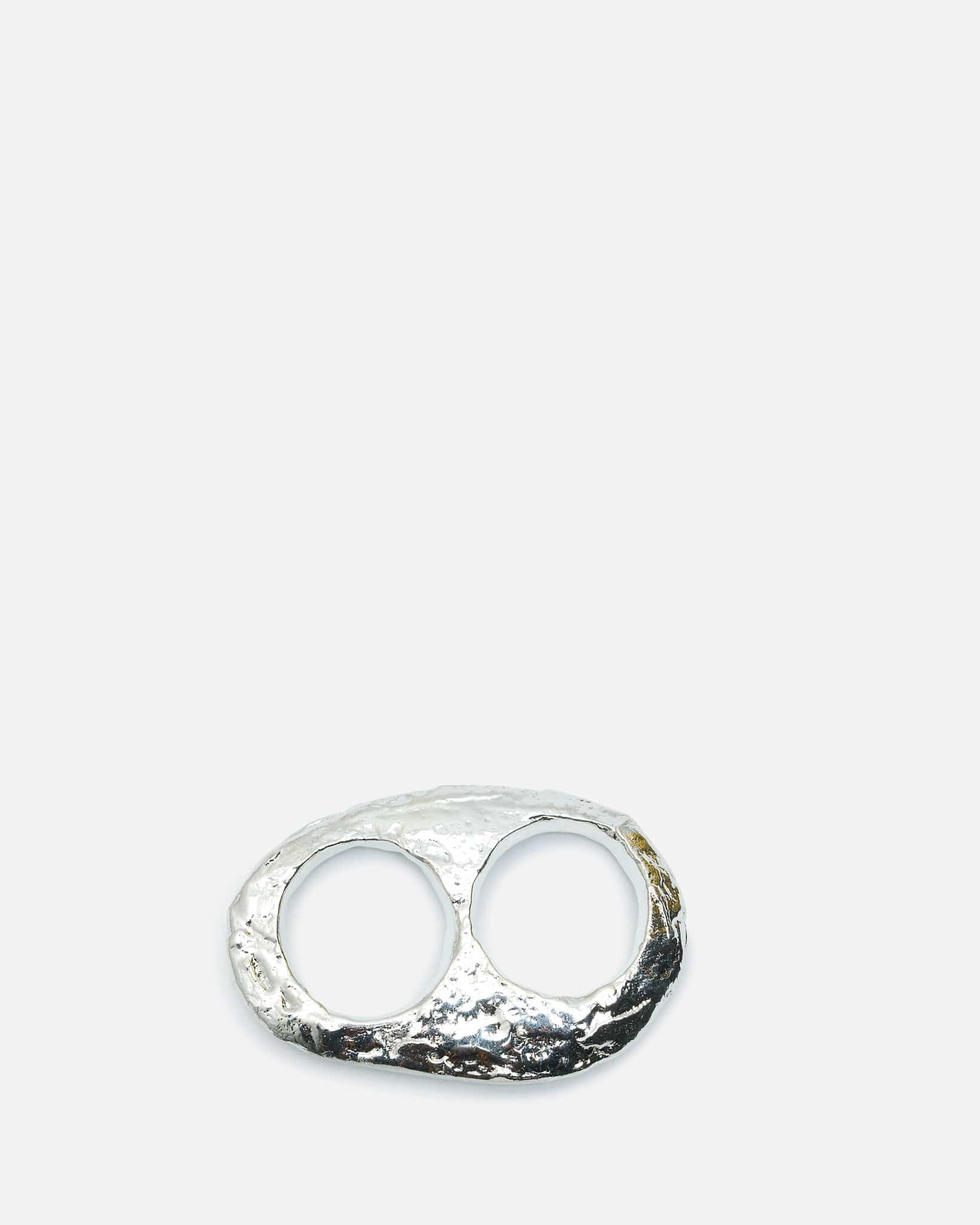 Homme Plissé Issey Miyake Jewelry OS Double Cavern Ring in Riverside Gray