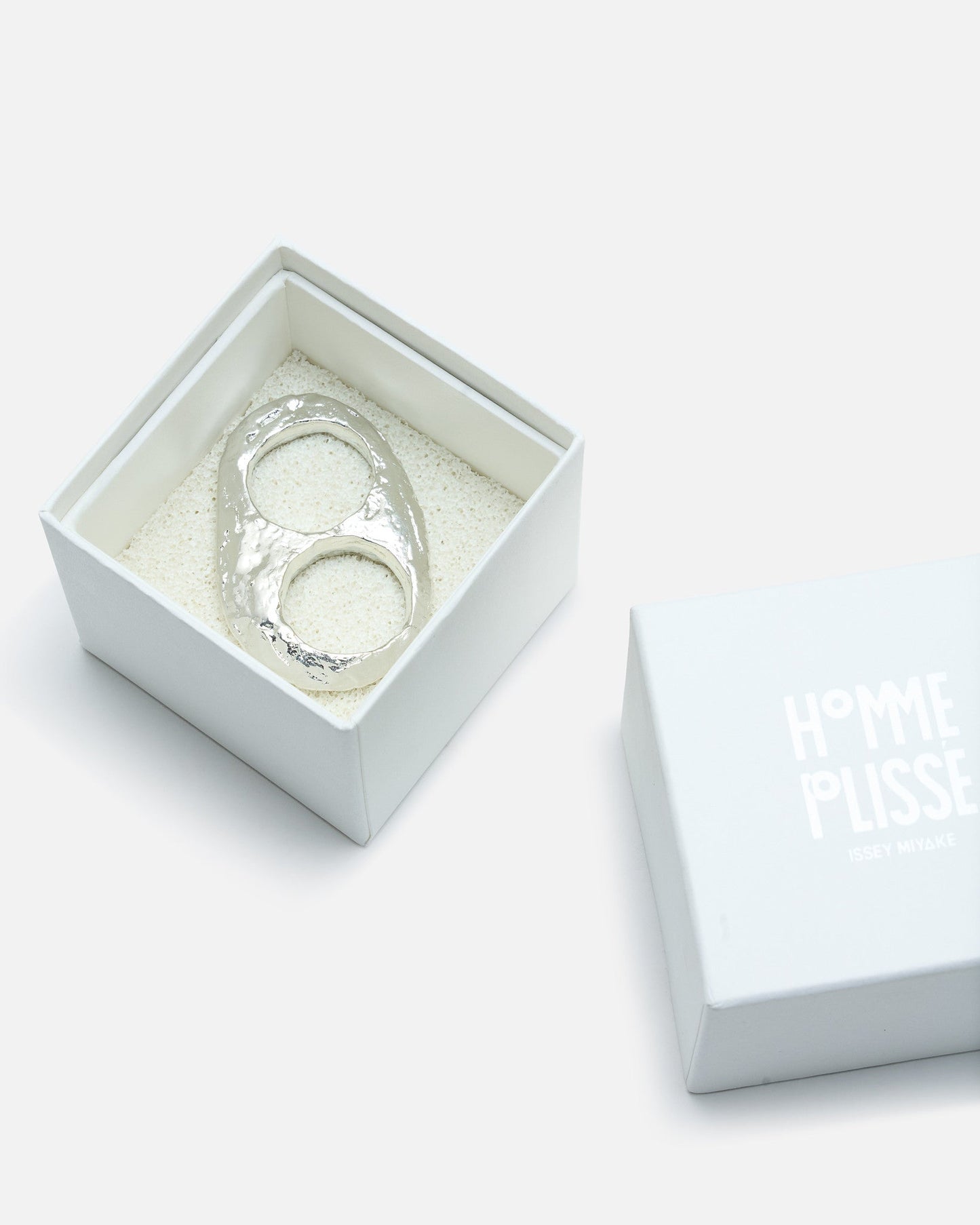 Homme Plissé Issey Miyake Jewelry OS Double Cavern Ring in Riverside Gray