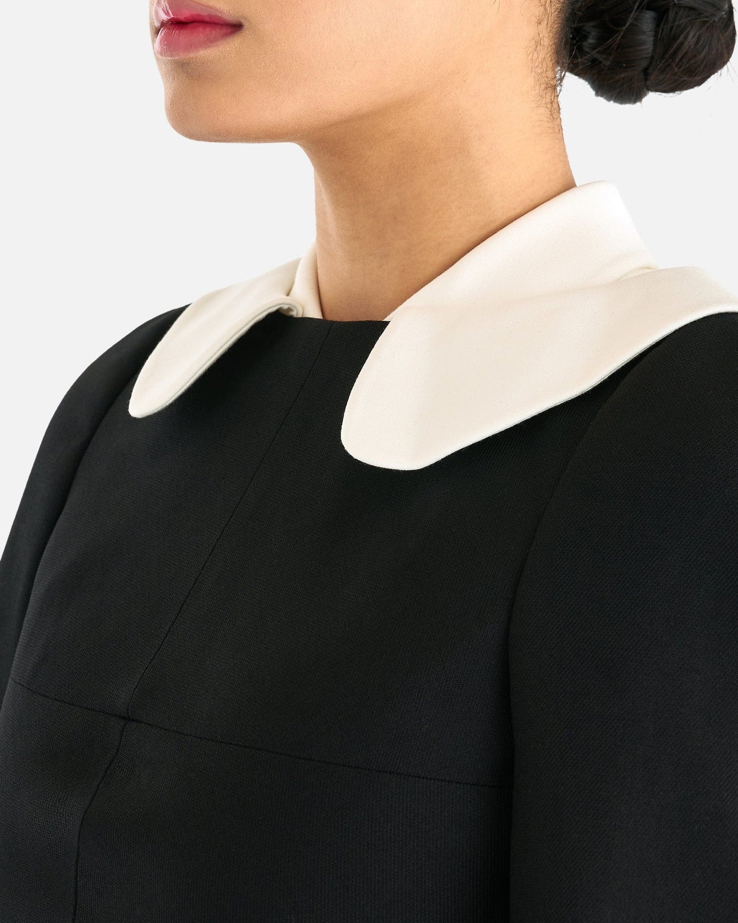 ShuShu/Tong Women Tops Double Collar Long-Sleeved Top in Black