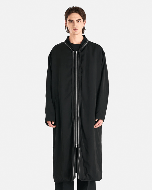 Jil Sander Men's Jackets 48 Double Layered Viscose Coat in Black